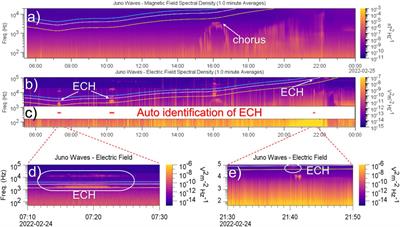Electron cyclotron harmonic waves in Jovian magnetosphere as seen by Juno